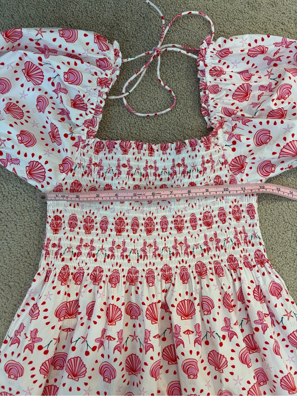 ⁠Hill House Home The Athena Nap Dress Mermaid Print Mini Dress Size XS - Picture 9 of 11
